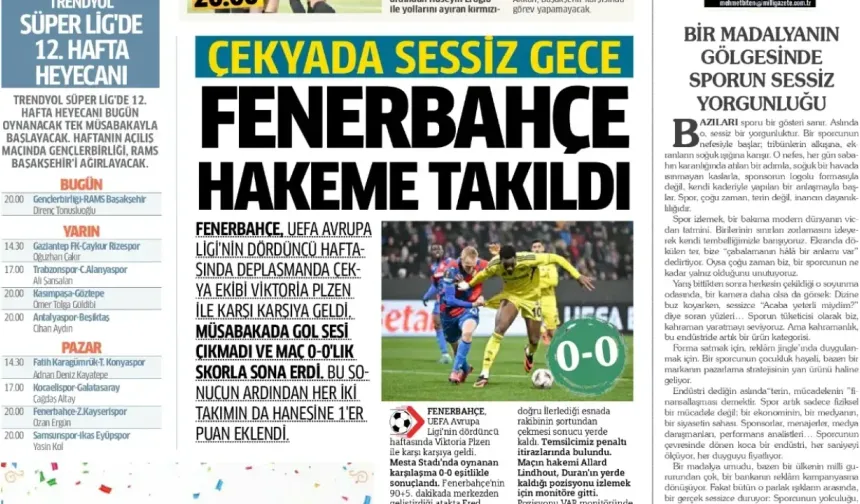 Spor haberleri: 7 Kasım 2025 gazetelerde futbol manşetleri