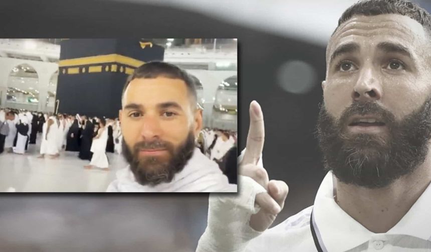 Yıldız futbolcu Karim Benzema Umre'de görüntülendi!