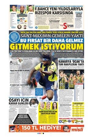 Spor haberleri: 2 Şubat 2025 gazete manşetleri