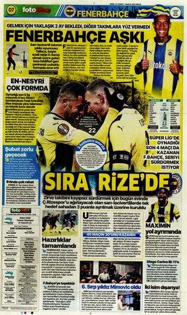 Spor haberleri: 2 Şubat 2025 gazete manşetleri