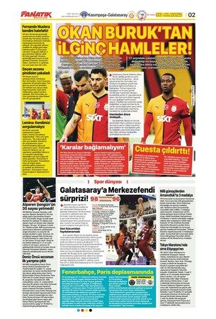 Spor haberleri: 3 Mart 2025 gazete manşetleri