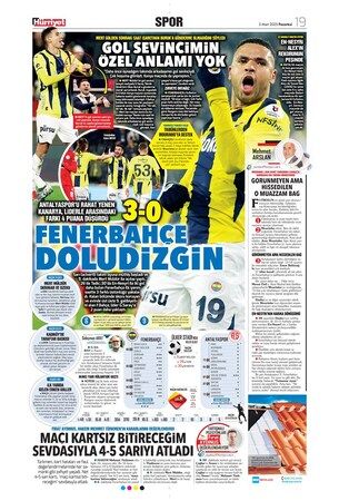 Spor haberleri: 3 Mart 2025 gazete manşetleri