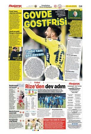 Spor haberleri: 3 Mart 2025 gazete manşetleri