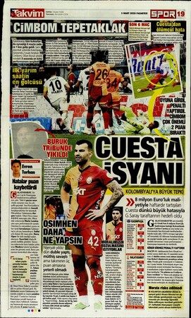 Spor haberleri: 3 Mart 2025 gazete manşetleri
