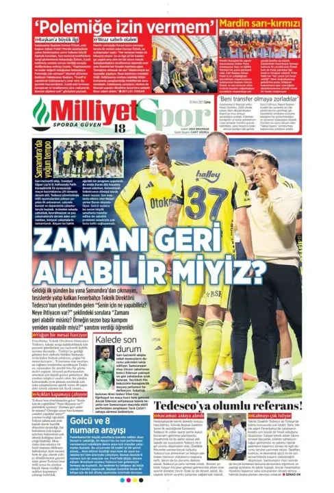 Spor haberleri: 10 Ekim 2025 gazetelerde futbol manşetleri