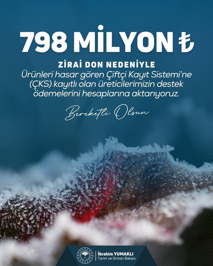 Çiftçilere Zirai Don Desteği 798 Milyon Tl Hesaplara Yatırıldı!-1