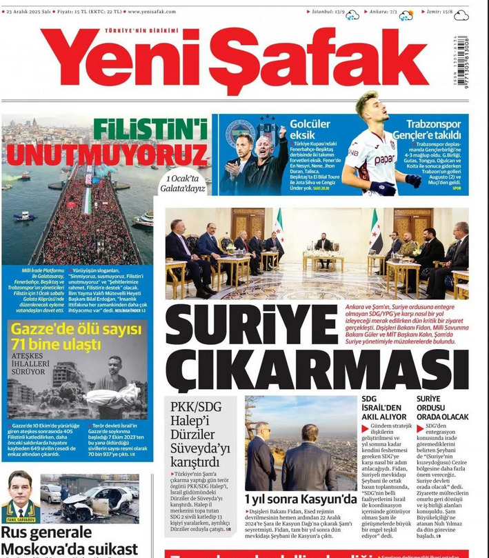 Aralık 2024 Millî Gazete’nin Manşeti, Aralık 2025 Diğer Gazetelerin Manşetleri Bir Yıl Geriden Geliyorlar (5)