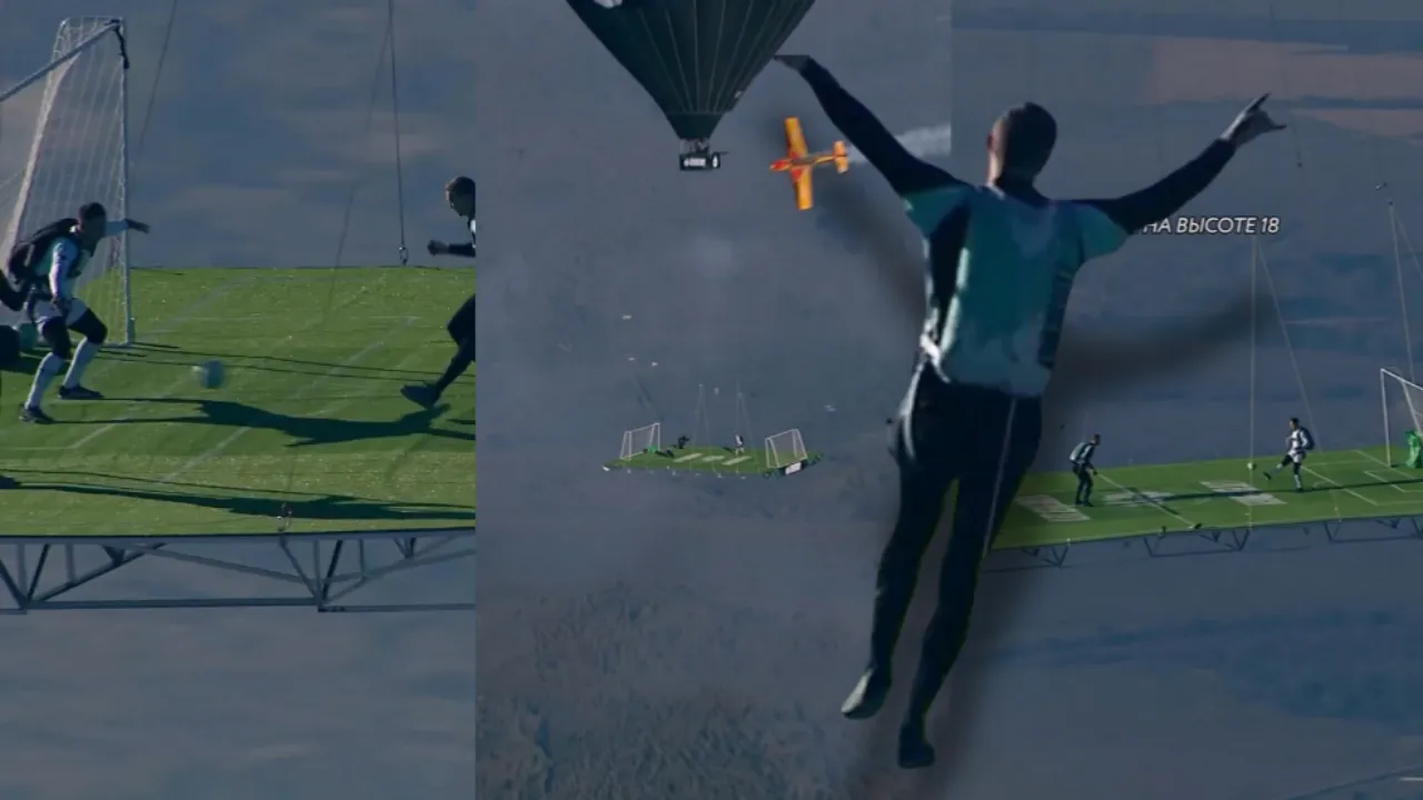 Gökyüzünde Nefes Kesen Anlar 1800 Metrede Ilk Futbol Maçı!-1