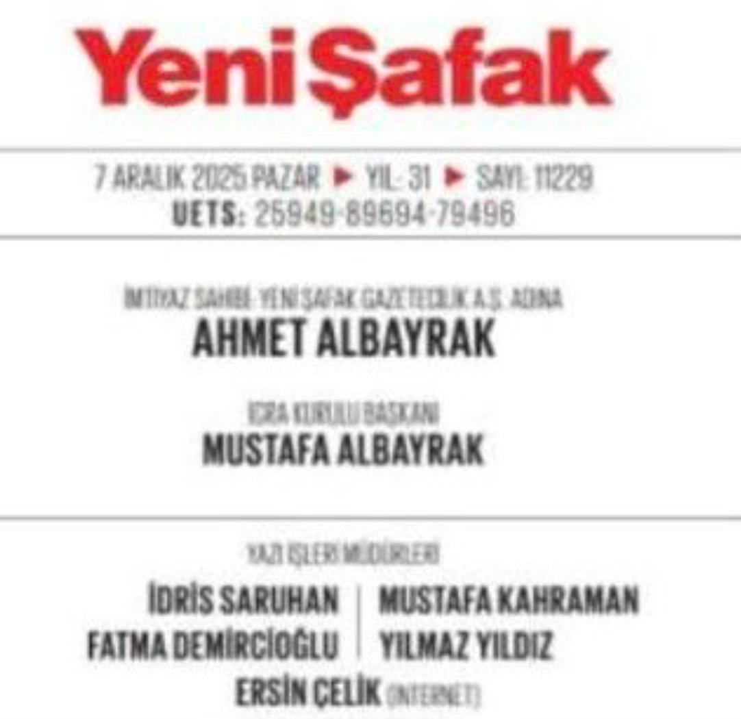 Yeni Şafak’ta Ilginç Gelişme Genel Yayın Yönetmeni Likoğlu Künyeden Çıkarıldı! Peki Sebebi Nes