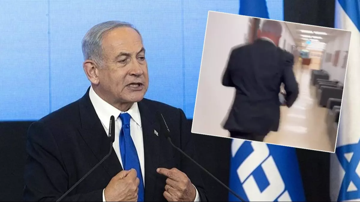 Netanyahu’nun Korkusu Kameralara Yakalandı Telefonuna Bant Çekti, Sığınaktan Çıkamıyor!R