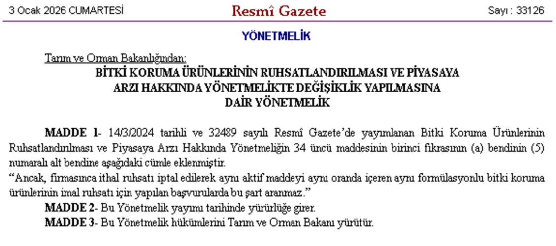 Tarımda Yeni Yönetmelik Bitki Koruma Ürünlerine Isim Ayarı!