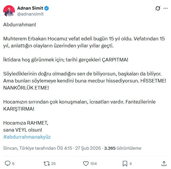 Adnan Simit Abdurrahman Akyüz Tepki