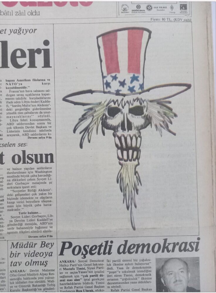 15 Nisan 1986 Abd’nin Libya’ya Saldırısı Ve Milli Gazete Manşetleri..