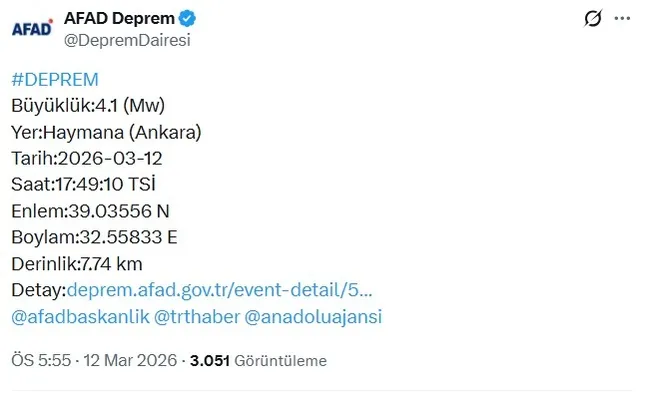 Ankara'da Deprem! 7898