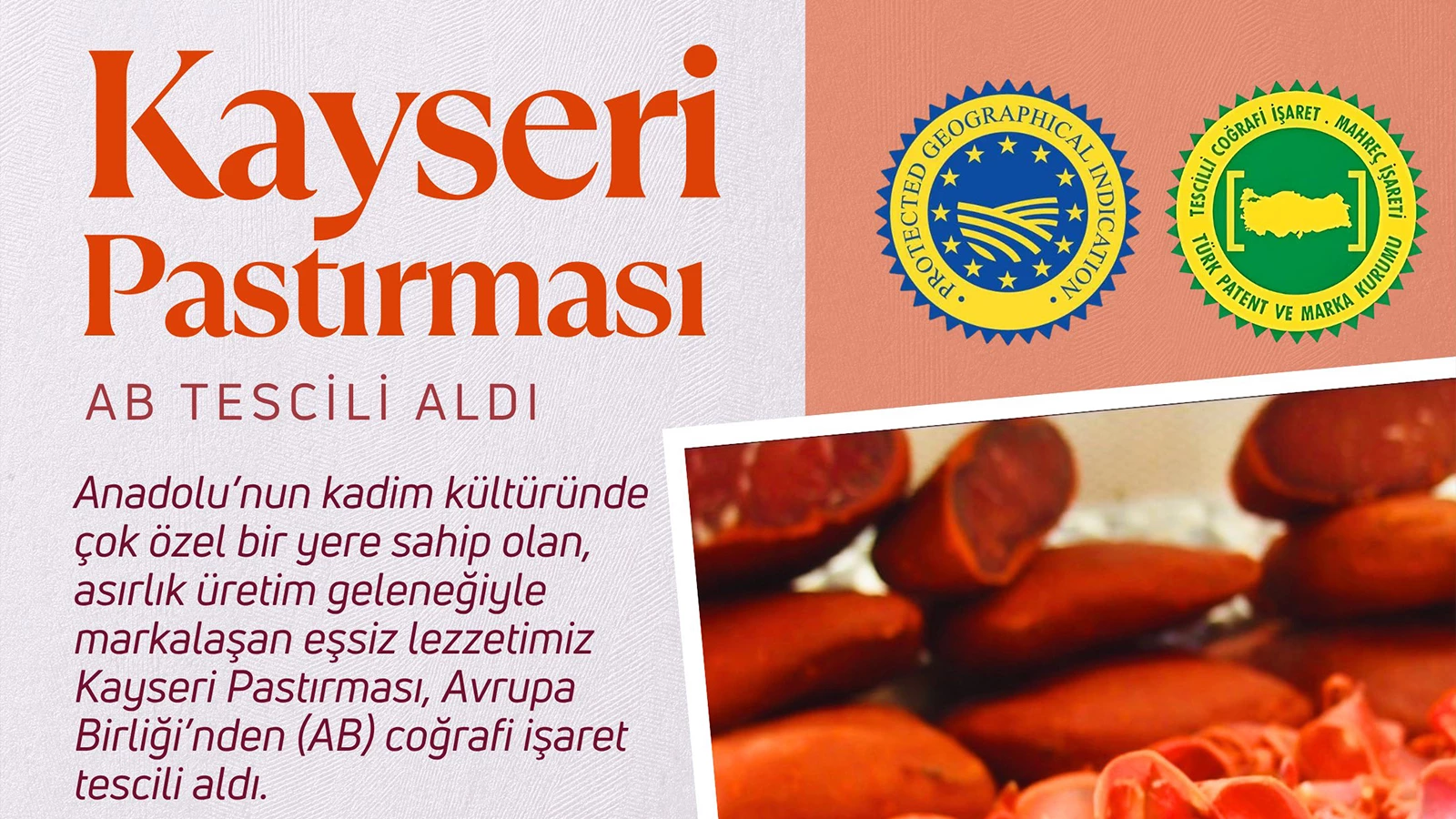 Kayseri Pastırması Dünyaya Mührünü Vurdu Avrupa Birliği'nden Tescil Geldi!A