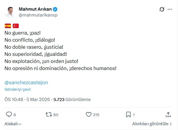 Mahmut Arıkan, İspanya Başbakanı Sánchez’e İspanyolca Seslendi