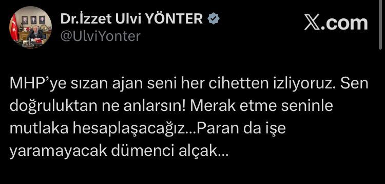 Mhp’deki Ajan Kim Mhp Genel Başkan Yardımcısı İzzet Ulvi Yönter Kimi Işaret Ediyor 2