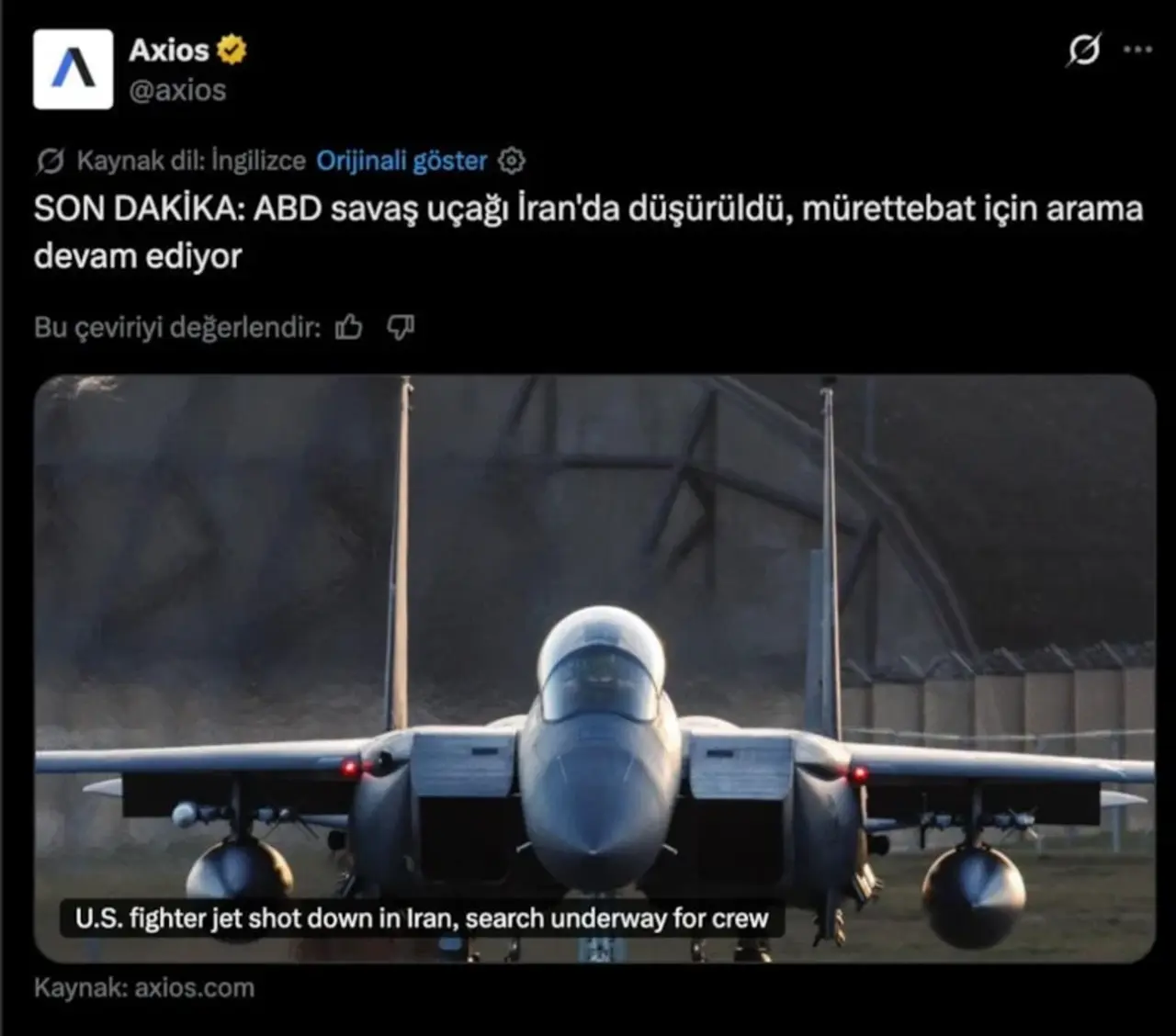 Görünmez Denile F 35 İran'da Düşürüldü Pilot Aranıyor, Canlı Yakalayana Büyük Ödül!G-1