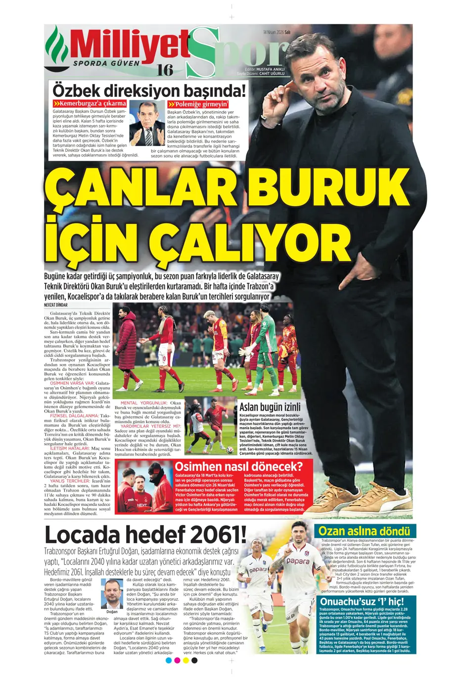 Spor Haberleri 14 Nisan 2026 Gazetelerde Futbol Manşetleri (13)