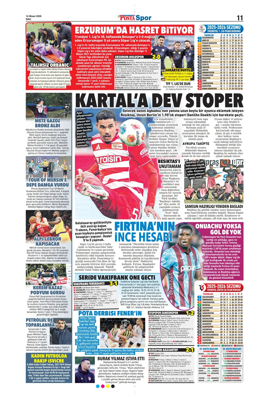 Spor Haberleri 14 Nisan 2026 Gazetelerde Futbol Manşetleri (14)
