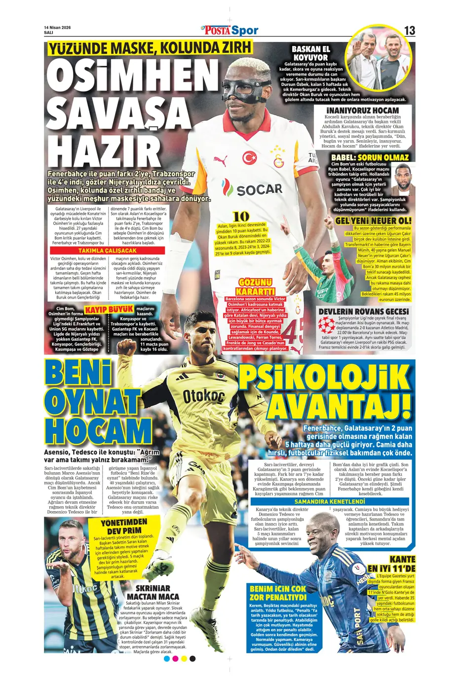 Spor Haberleri 14 Nisan 2026 Gazetelerde Futbol Manşetleri (16)