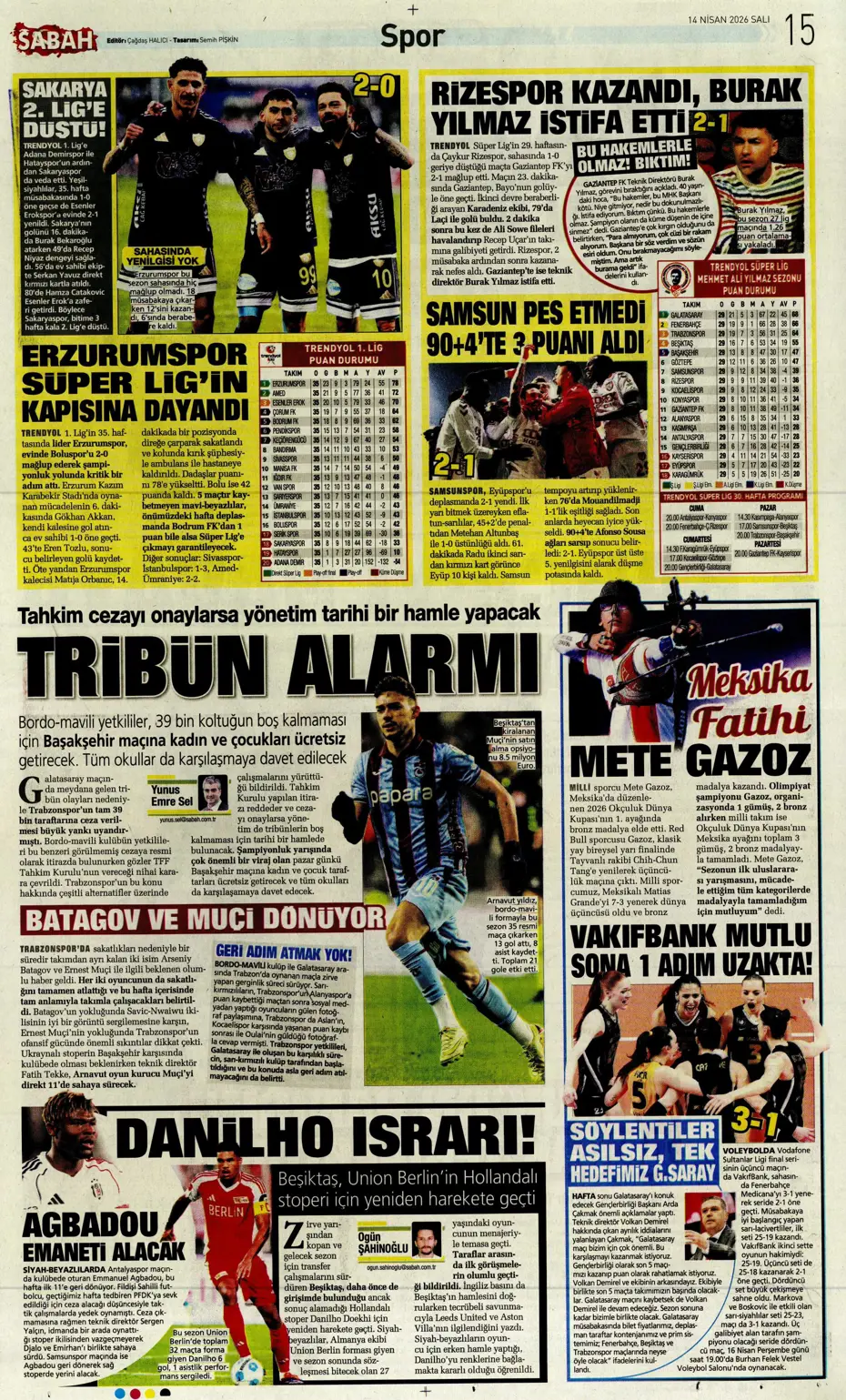 Spor Haberleri 14 Nisan 2026 Gazetelerde Futbol Manşetleri (17)