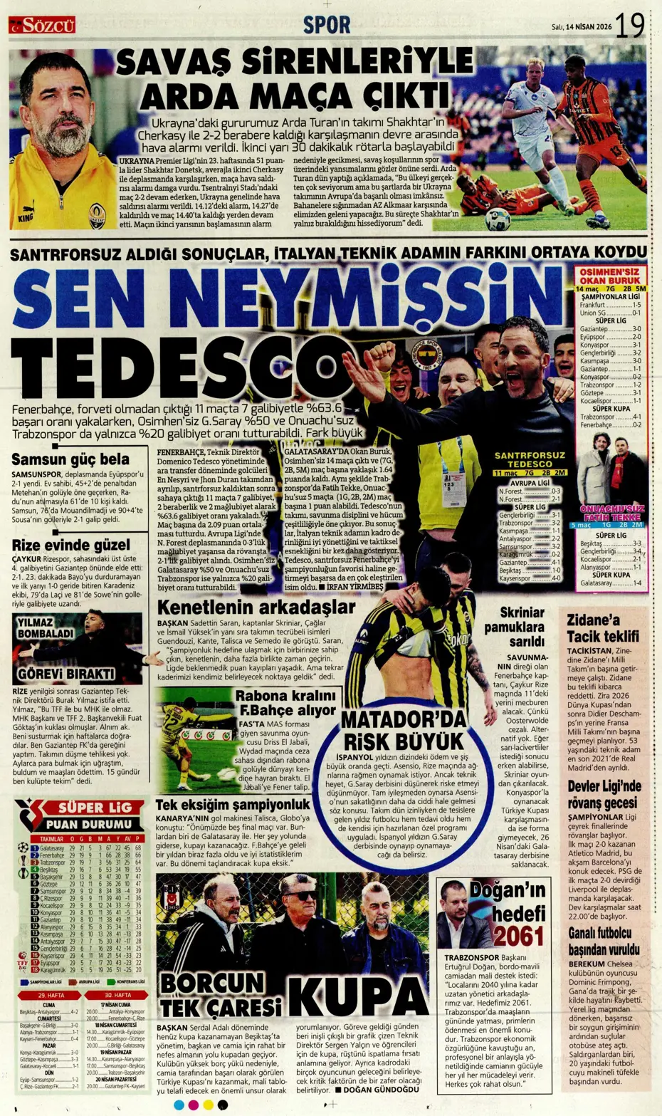 Spor Haberleri 14 Nisan 2026 Gazetelerde Futbol Manşetleri (22)