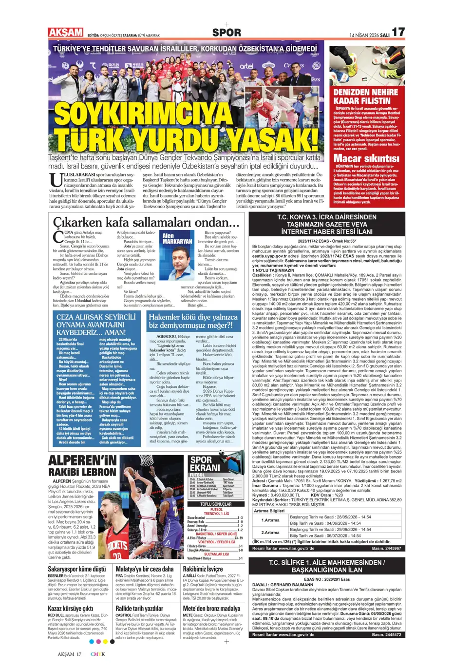 Spor Haberleri 14 Nisan 2026 Gazetelerde Futbol Manşetleri (29)