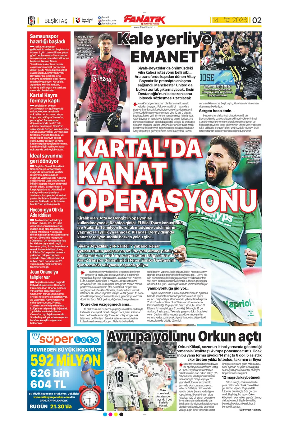 Spor Haberleri 14 Nisan 2026 Gazetelerde Futbol Manşetleri (33)