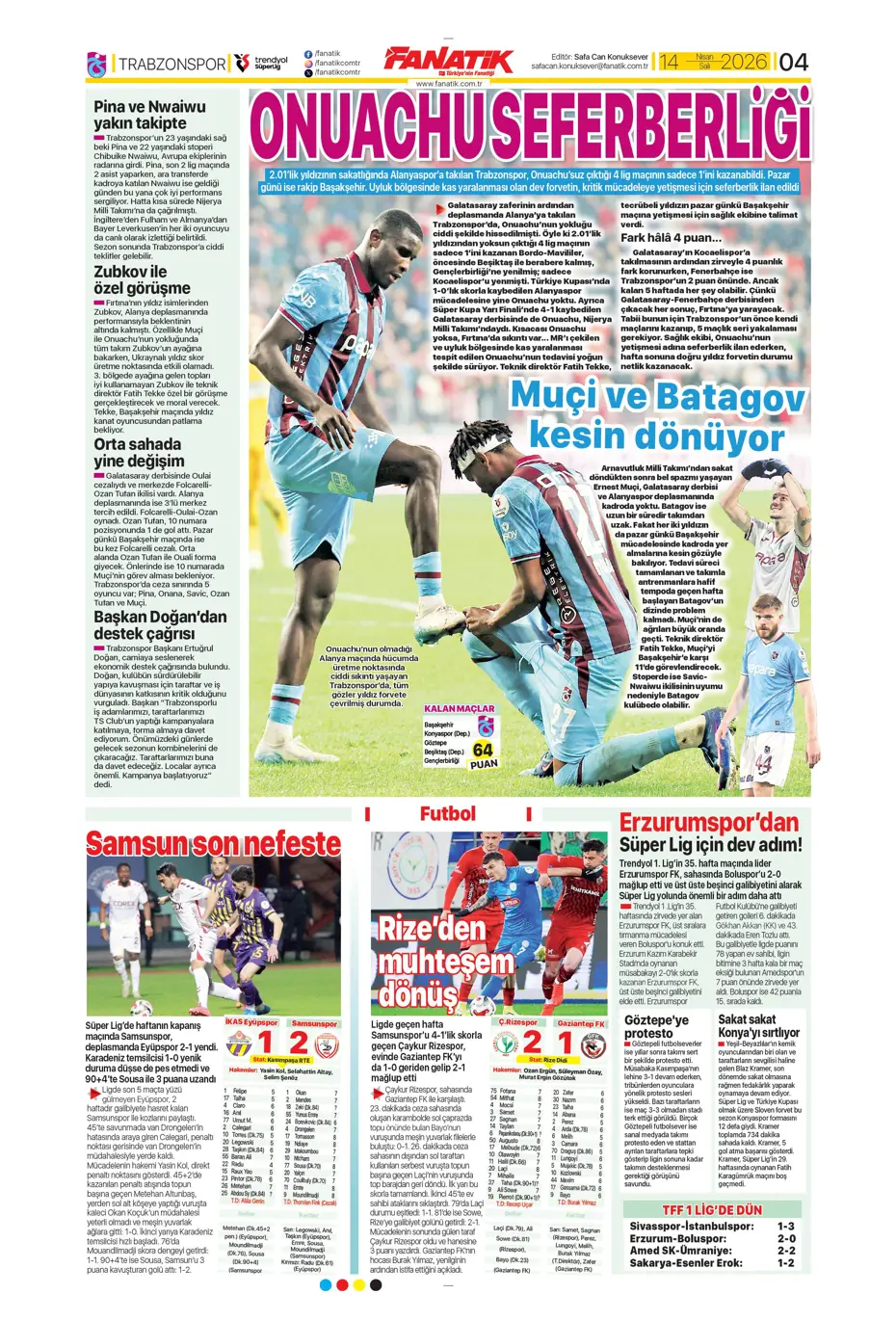 Spor Haberleri 14 Nisan 2026 Gazetelerde Futbol Manşetleri (35)