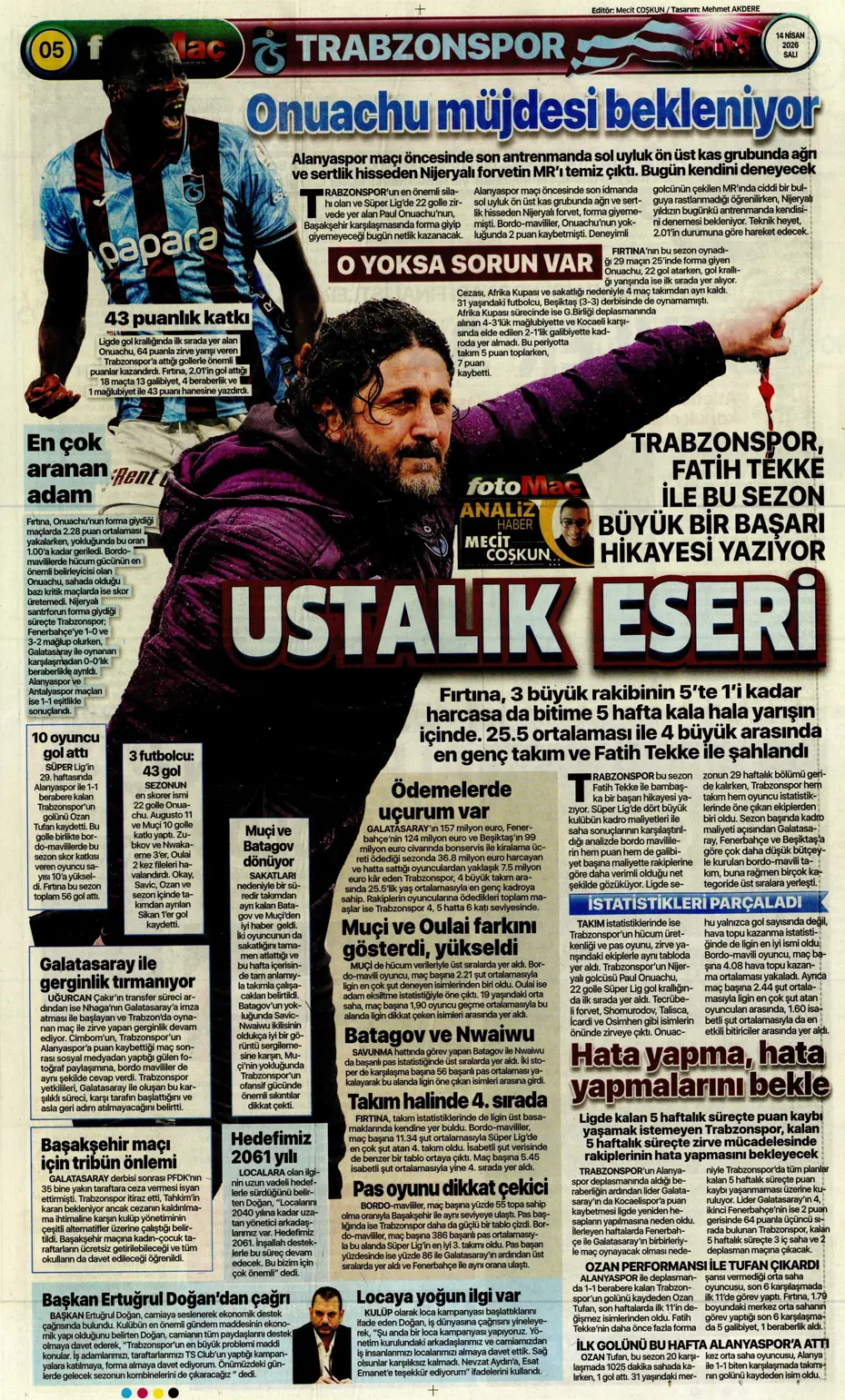 Spor Haberleri 14 Nisan 2026 Gazetelerde Futbol Manşetleri (4)