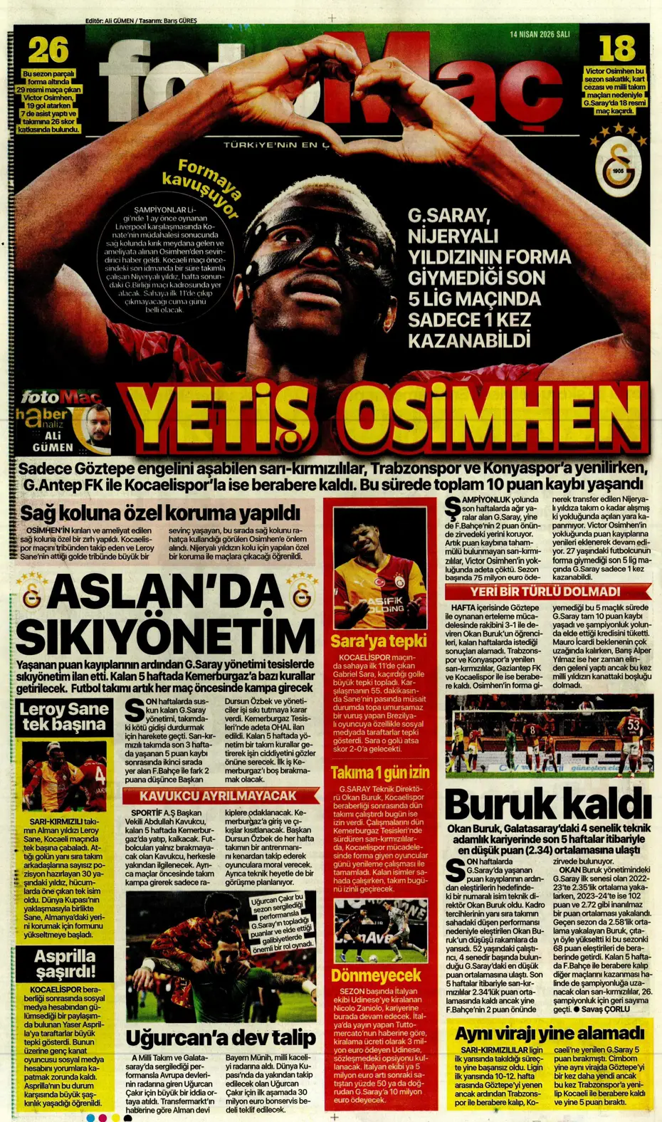 Spor Haberleri 14 Nisan 2026 Gazetelerde Futbol Manşetleri (7)