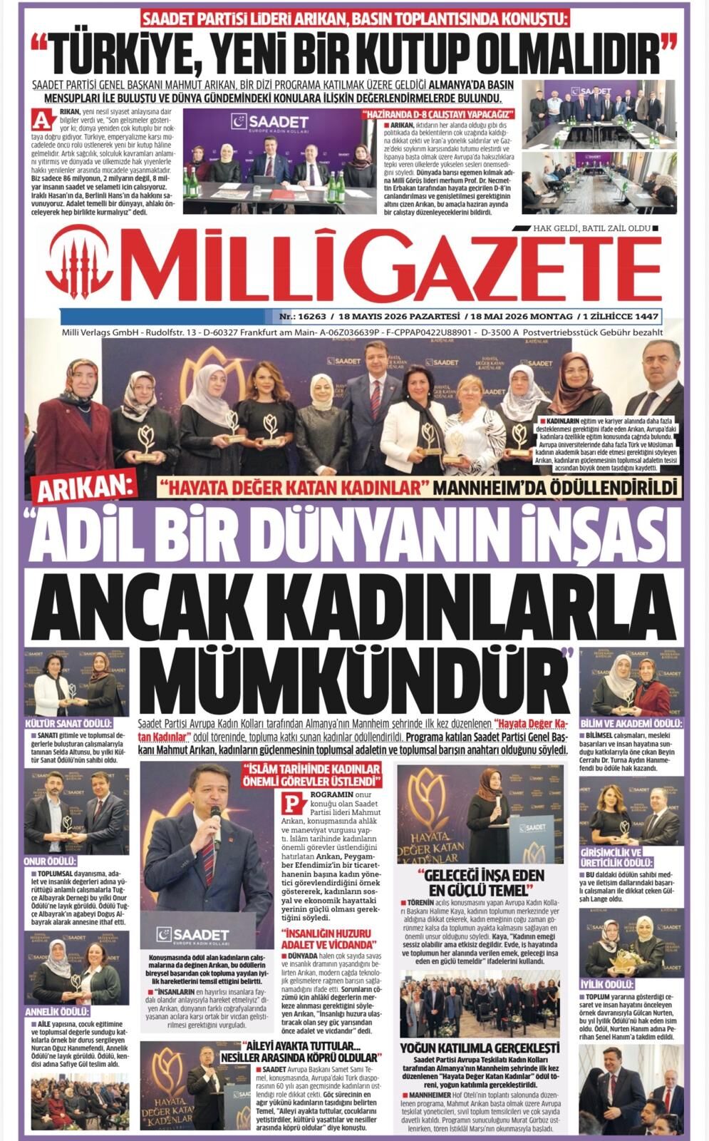 Bugün Milli Gazete'ye Abone Olup Sahip Çıkmazsak Yarın Neyi Savunacağız