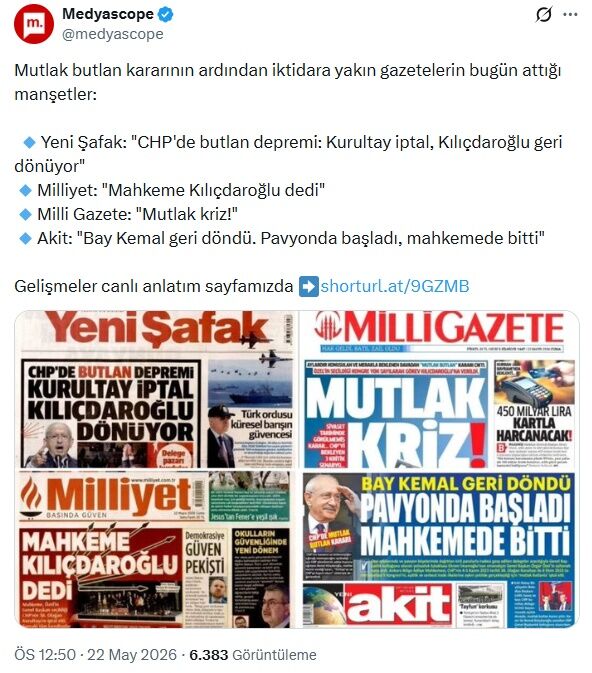 Medyascope Milli Gazete Tweet