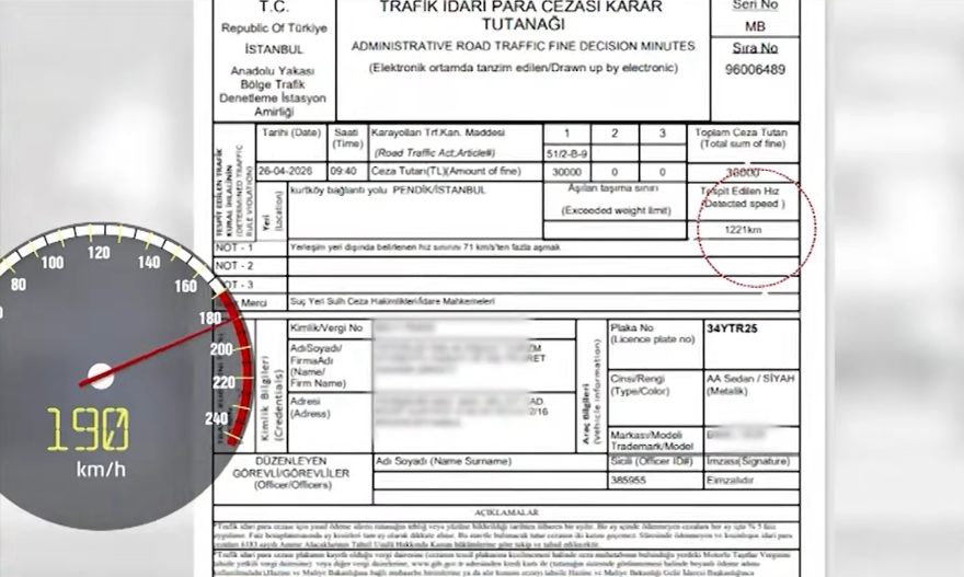 'Uçaktan Hızlı Şoföre' Şok Ceza Radar 1221 Kilometre Hız Gösterdi! (3)