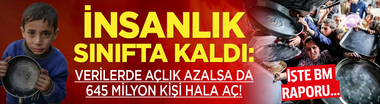 İnsanlık sınıfta kaldı: Verilerde açlık azalsa da 645 milyon kişi hala aç! İşte BM raporu...