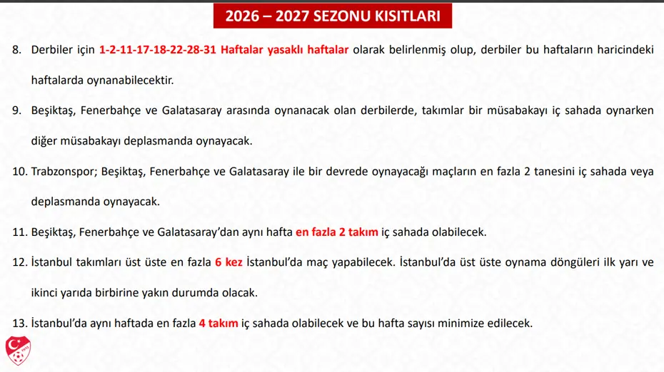 Süper Lig'de Derbi Haftaları Açıklandı! Fenerbahçe Galatasaray Maçı Ne Zaman (4)