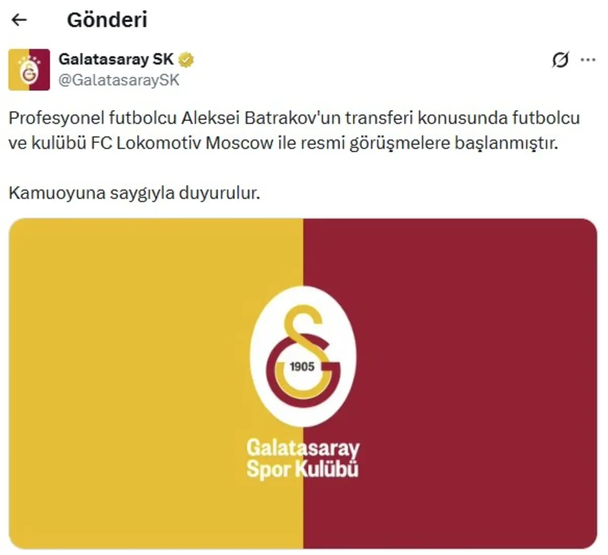 Galatasaray Batrakov'u Resmen Açıkladı Bonservisi 25 Milyon Euro Mu