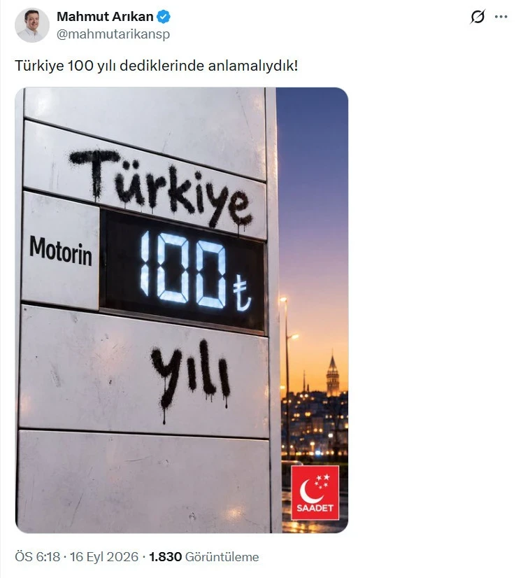 Motorin 100 Lirayı Aştı Arıkan'dan Paylaşım Geldi Türkiye 100 Yılı Dediklerinde Anlamalıydık! (1)