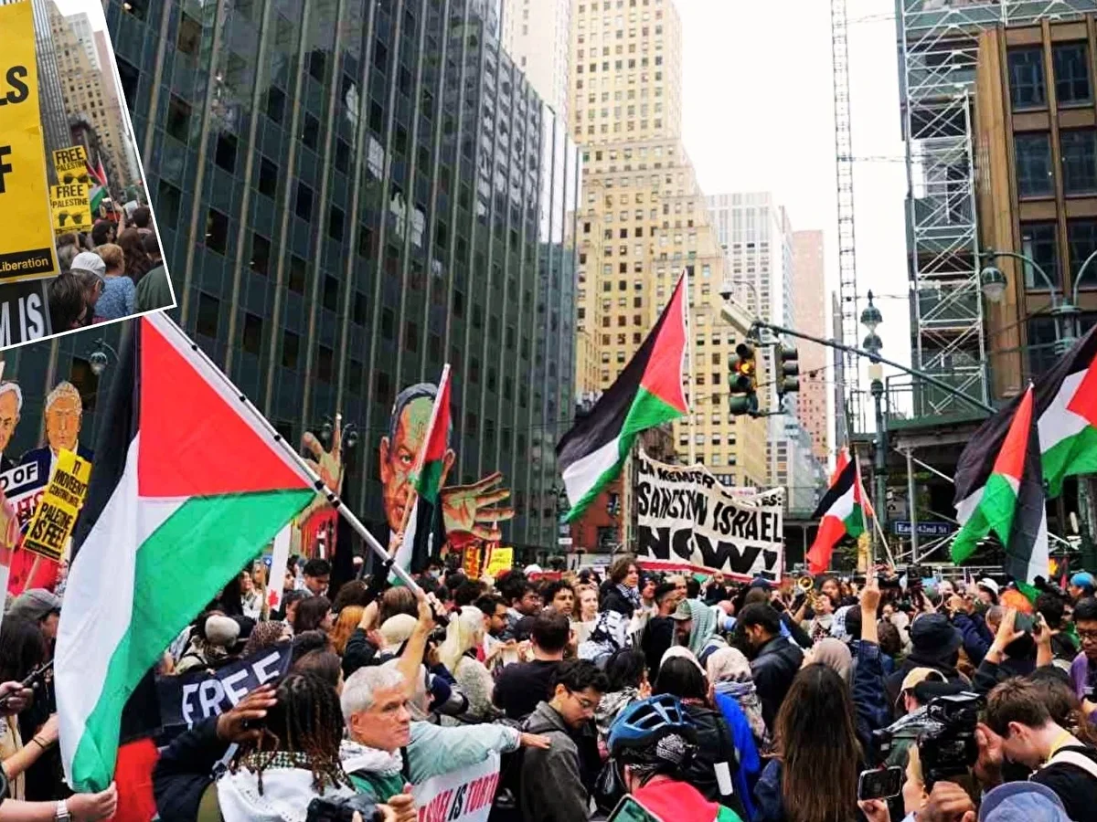 Siyonist Lidere New York'ta Büyük Şok Manhattan Sokakları Katil Netanyahu Sesleriyle Inledi!Ö