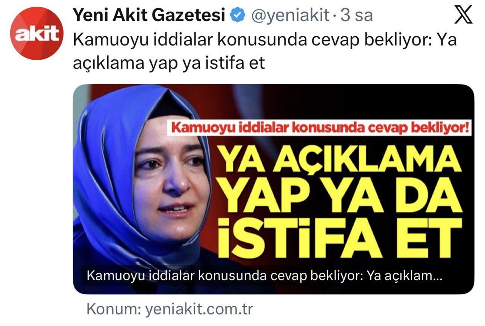 Yeni Akit Fatma Betül Sayan Kaya Istifa