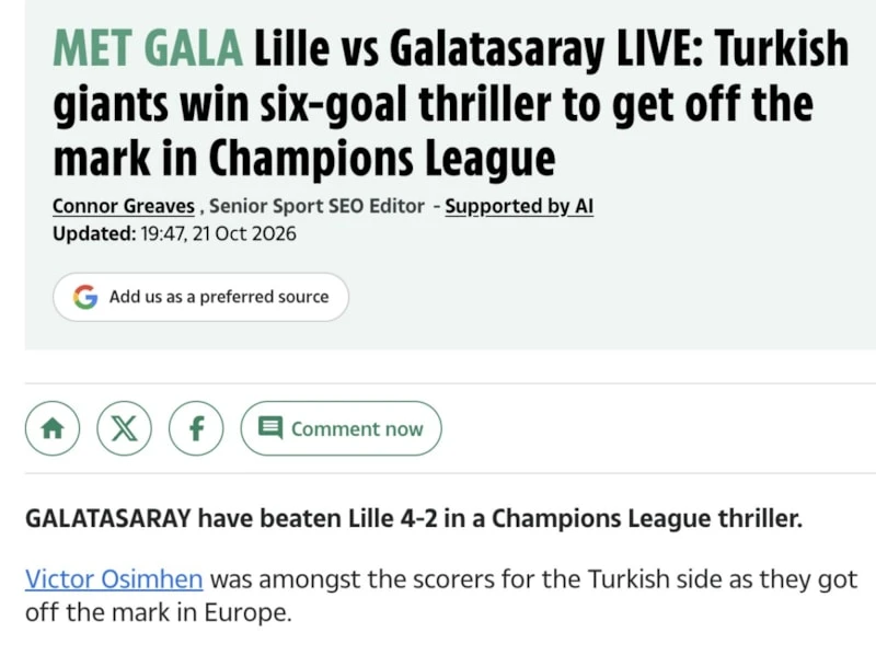 Galatasaray'ın Lille Zaferi Avrupa Basınında Salladı! Olay Manşetler Atıldı (2)