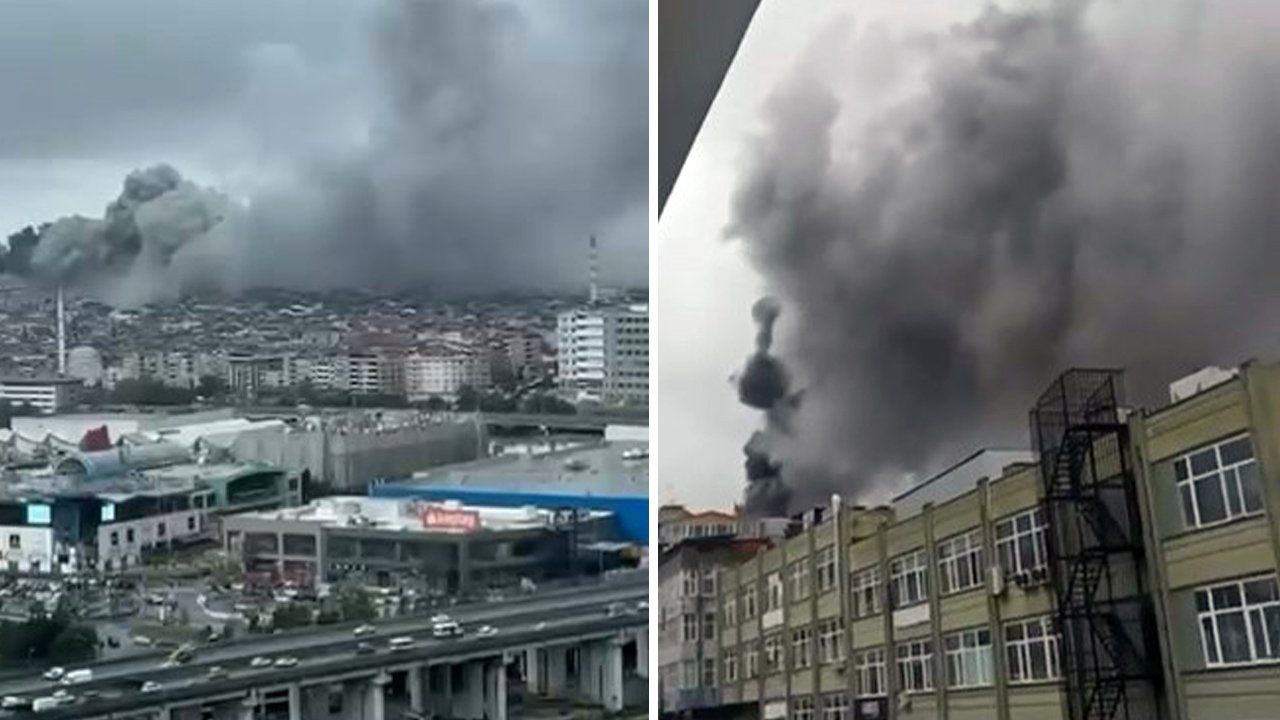 İstanbul Bayrampaşa'da Sanayi Sitesi'nde Çıkan Yangın Söndürüldü Araçlar Küle Döndü (2)