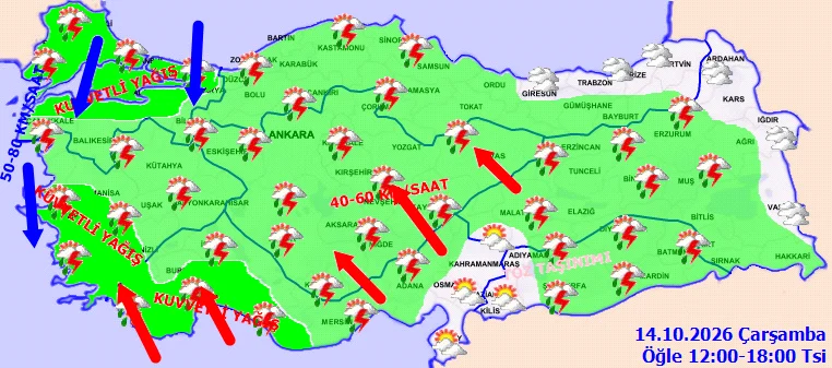 Meteoroloji Den Cok Sayida Il Icin Uyari Kuvvetli Yagis Ve Firtina Bekleniyor