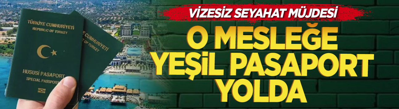 Vizesiz seyahat müjdesi: O mesleğe yeşil pasaport yolda